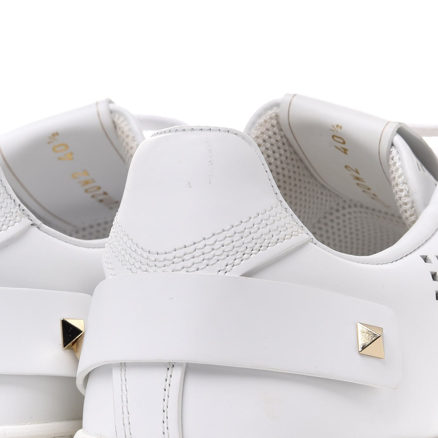 Calfskin Womens Backnet Sneakers 40.5 White