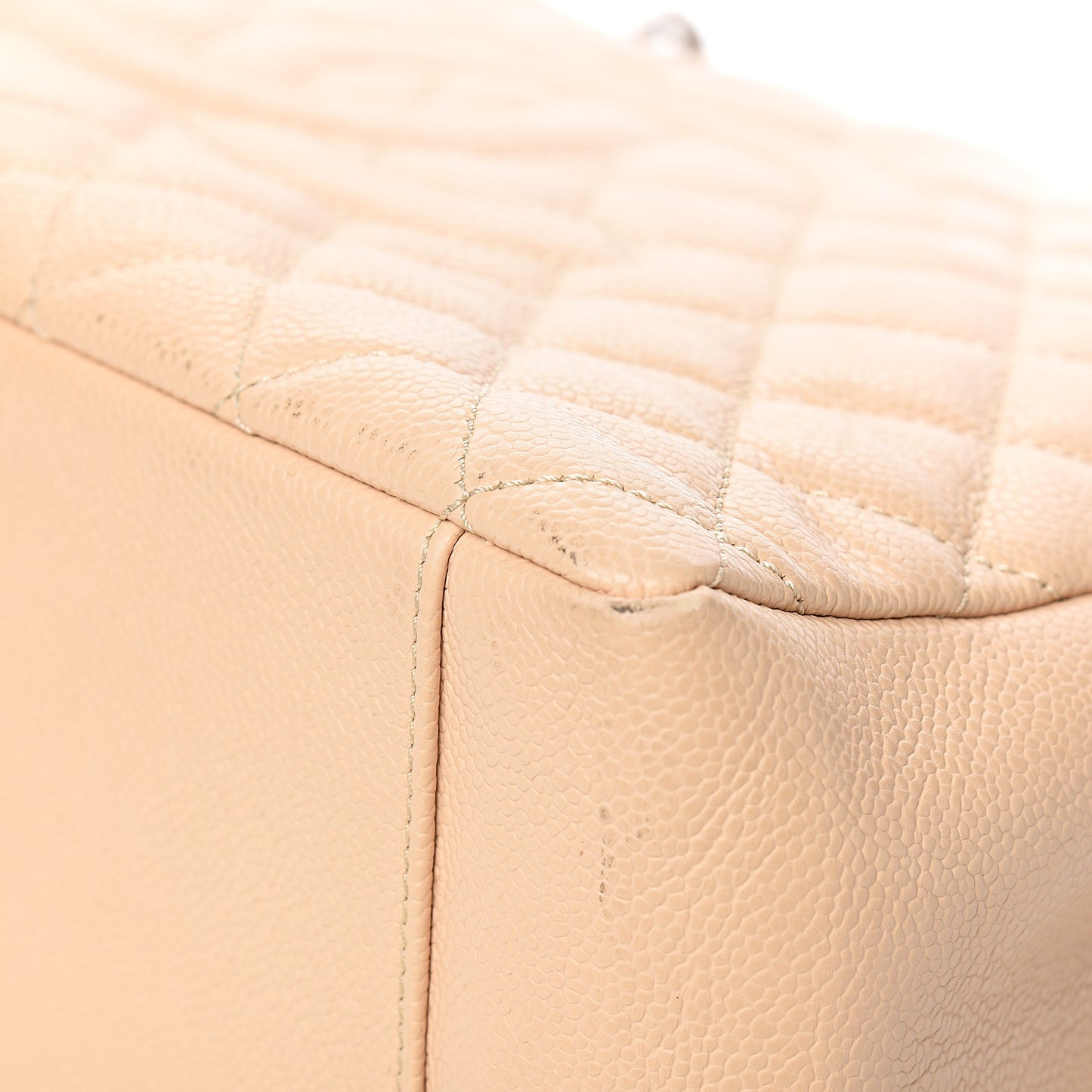 Caviar Quilted Grand Shopping Tote GST Beige Clair