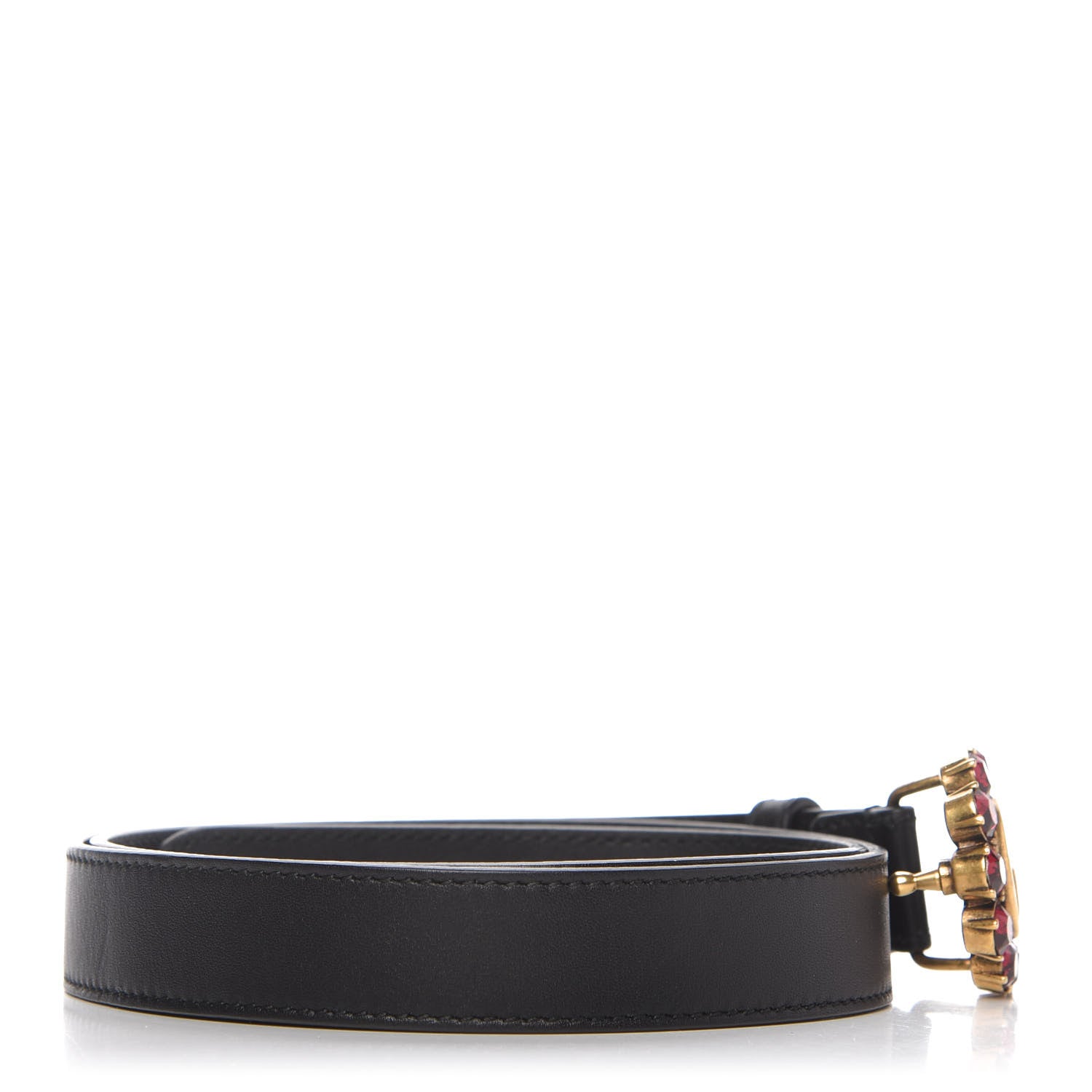 Gucci Calfskin Crystal Double G 30mm Belt 85 34 Black 2 of 4