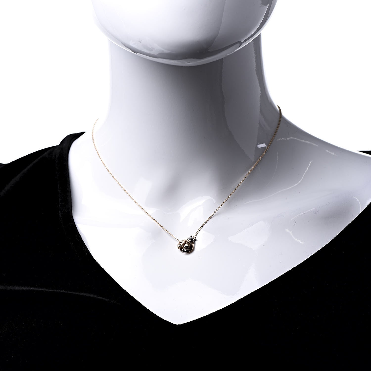 Tiffany 18K Rose Gold Sterling Silver Return to Love Bugs Ladybug Pendant Necklace 2 of 8