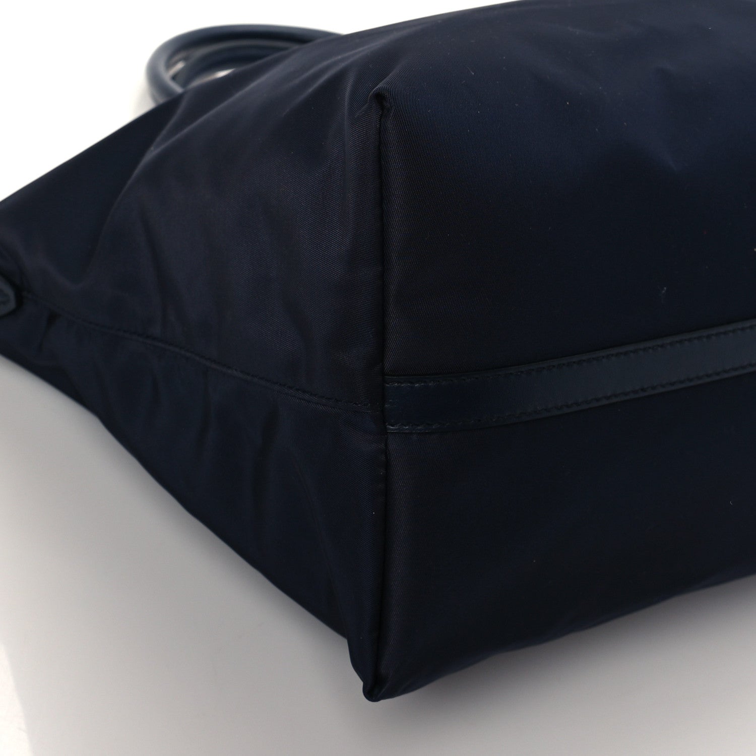 Prada Nylon Tessuto Soft Calf Tote Blue 9 of 10