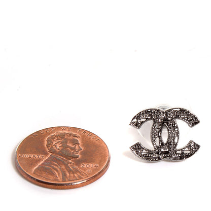 Chanel CC Chain Earrings Dark Silver 2 of 5