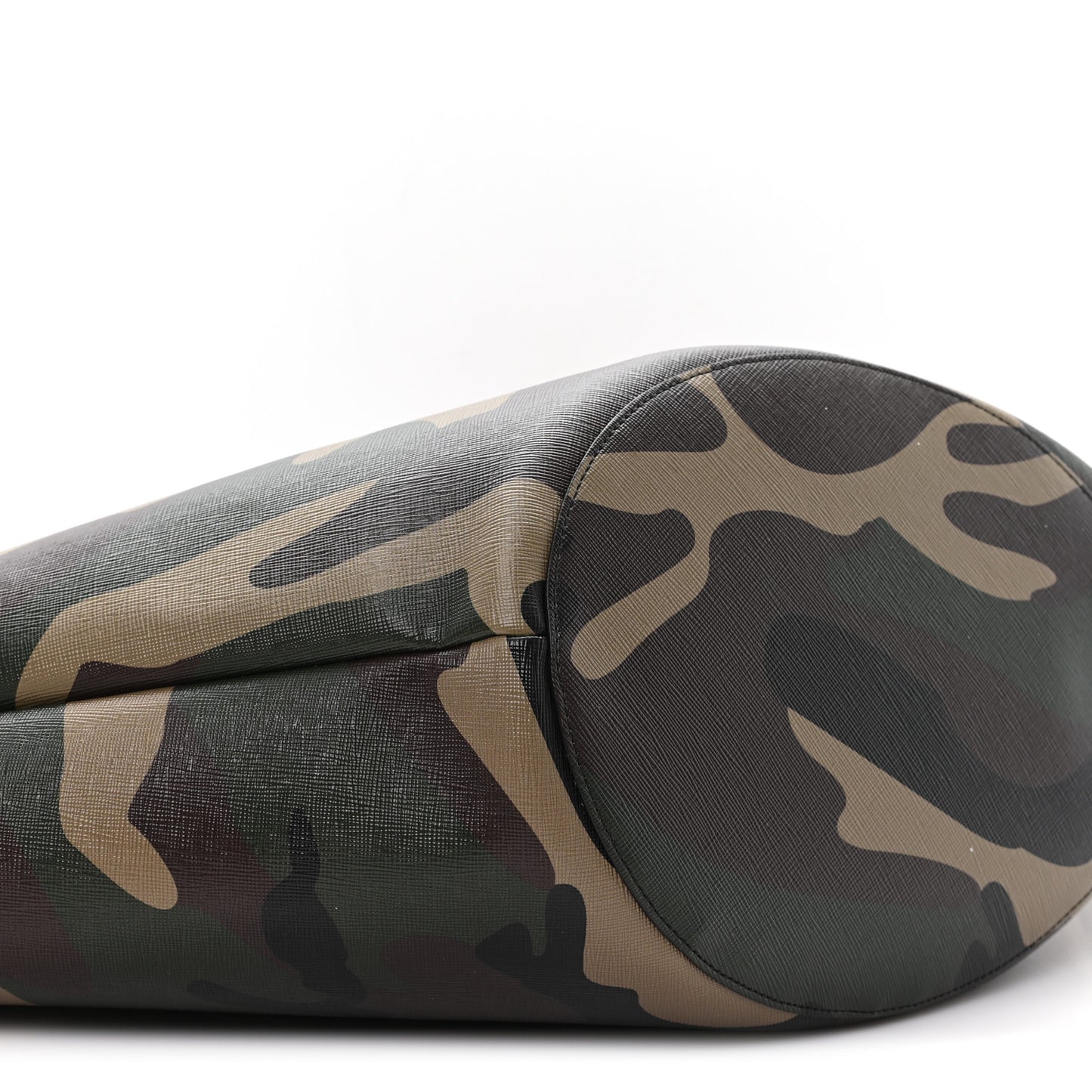 Canvas Calfskin Camouflage Large Couffin Logo Tote Khaki