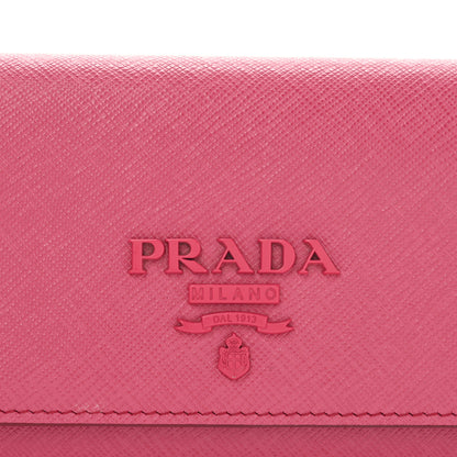 Prada Saffiano Monochrome Continental Wallet Pink 7 of 7