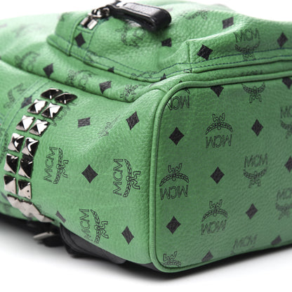 MCM Visetos Small Side Stud Stark Backpack Green 7 of 9