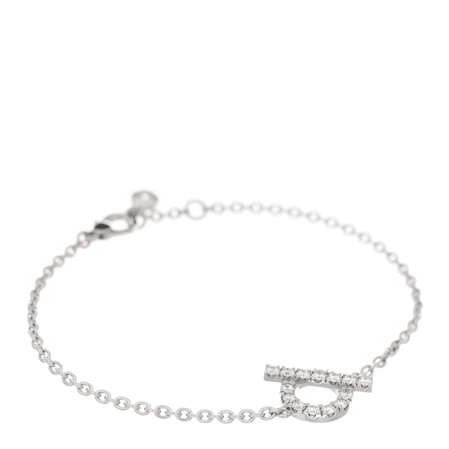 Hermes 18K White Gold Diamond Finesse Bracelet SH 1 of 4