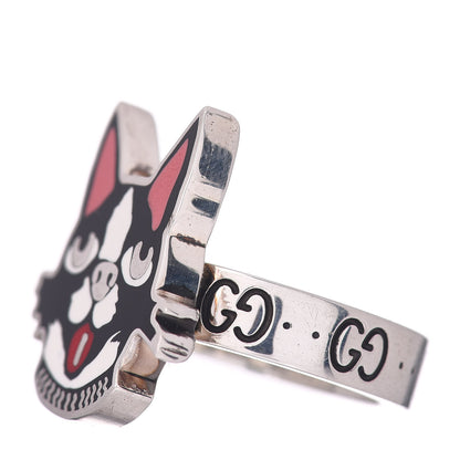 Gucci Sterling Silver Enamel Bosco Ring 52 6 3 of 5
