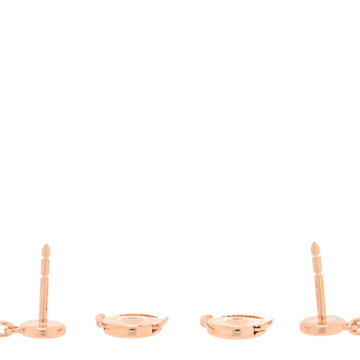 Hermes 18K Rose Gold Diamond TPM Farandole Drop Earrings 3 of 5