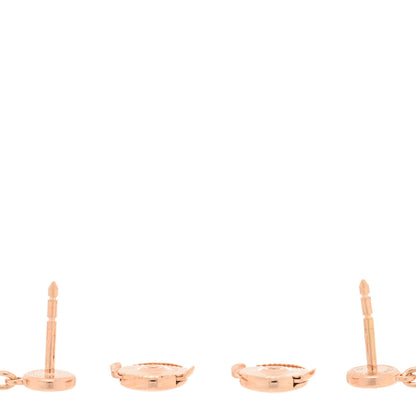 Hermes 18K Rose Gold Diamond TPM Farandole Drop Earrings 3 of 5