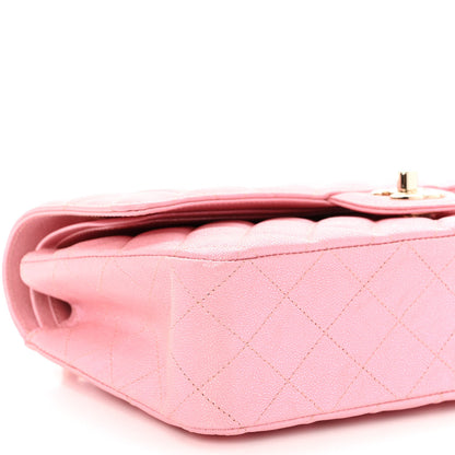 Chanel Iridescent Caviar Quilted Medium Double Flap Rose Pink 9 of 11