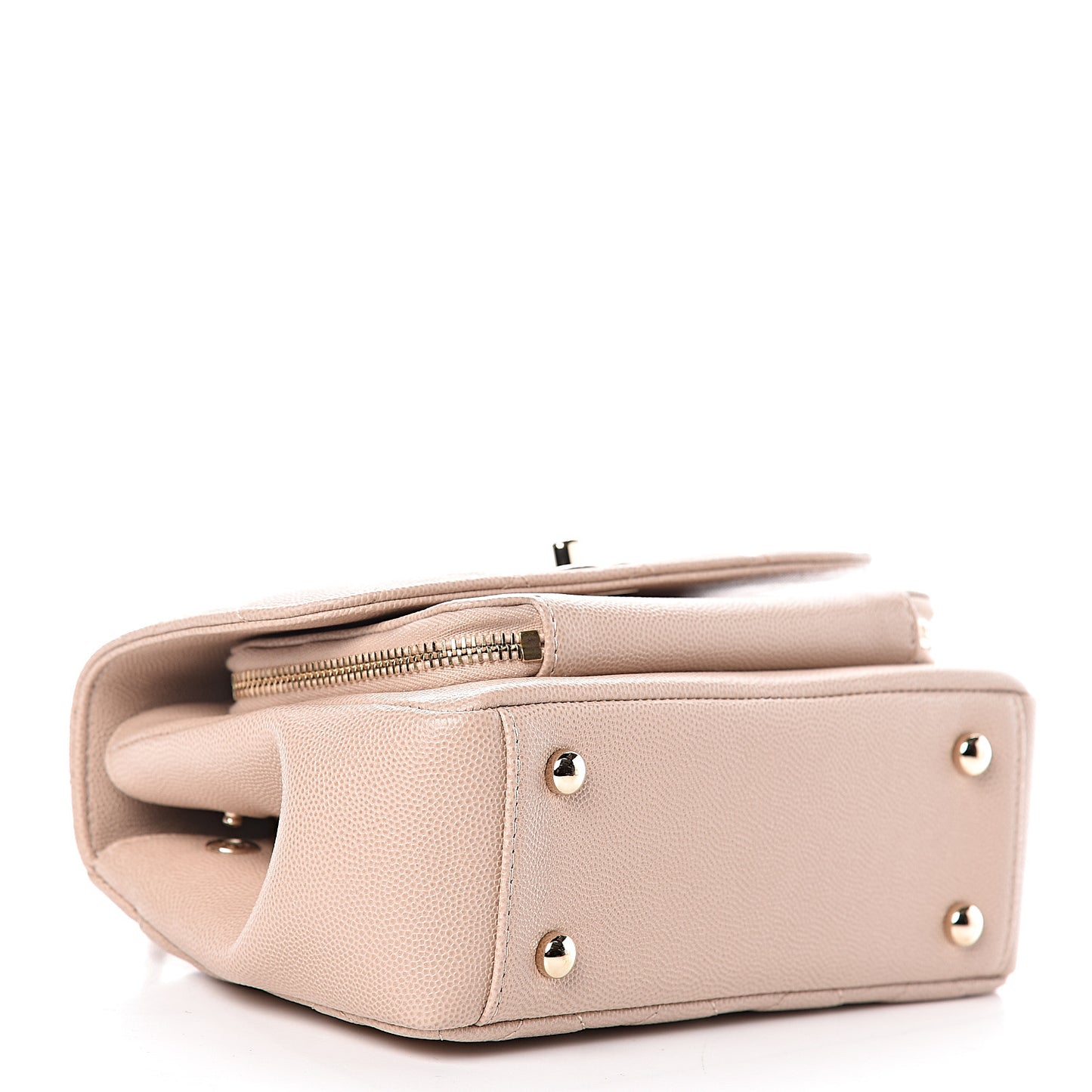 Caviar Quilted Small Business Affinity Flap Beige