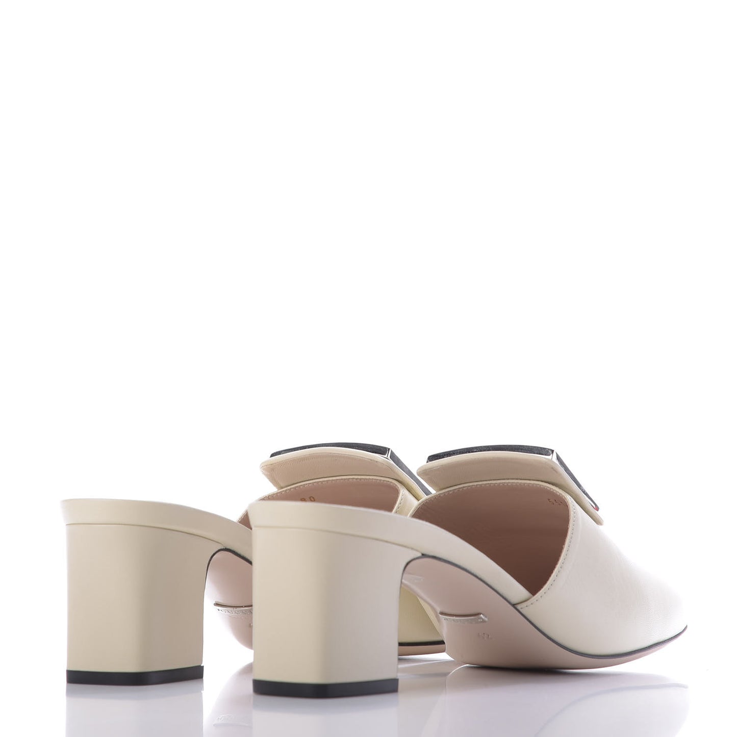 Malaga Kid Crystal Square G Madelyn Mules 42 Vintage White