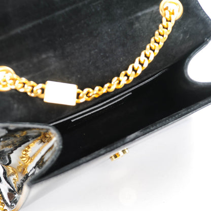 Saint Laurent Patent Small Classic Monogram Tassel Satchel Black 6 of 8