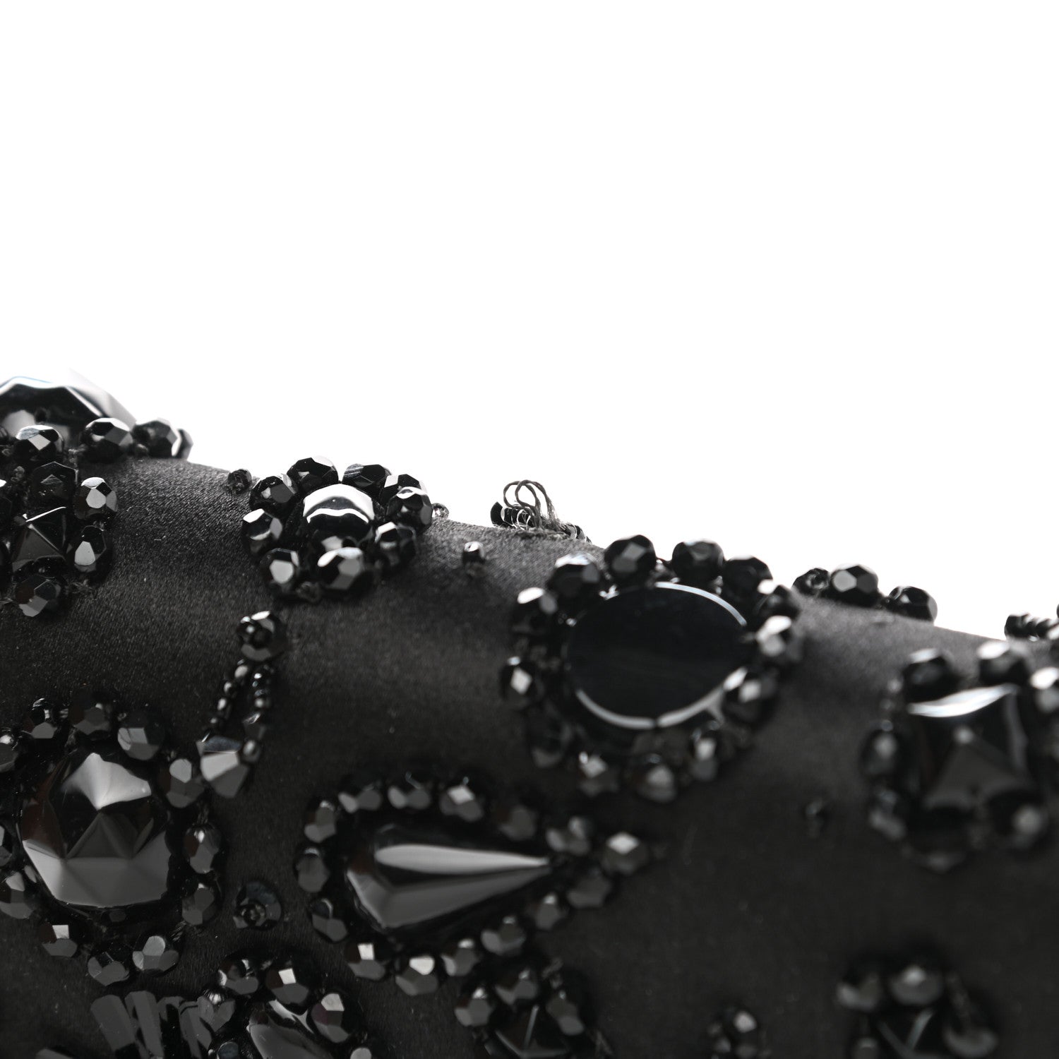 Prada Satin Crystal Clutch Black 6 of 8