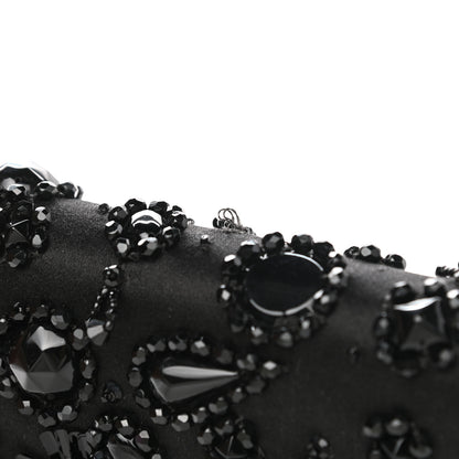 Prada Satin Crystal Clutch Black 6 of 8