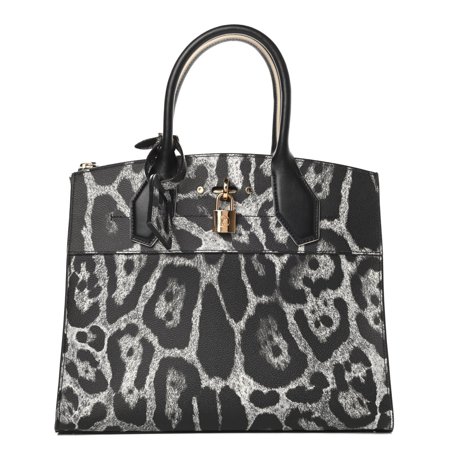 Louis Vuitton Canvas Calfskin Wild Animal Print City Steamer MM Black 1 of 11