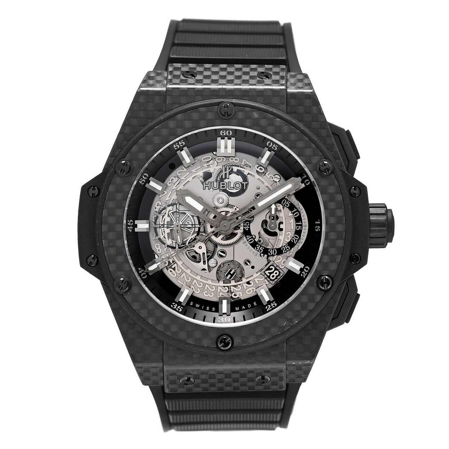 Carbon Rubber 48mm King Power Unico Automatic Watch Black 701.QX.0140.RX