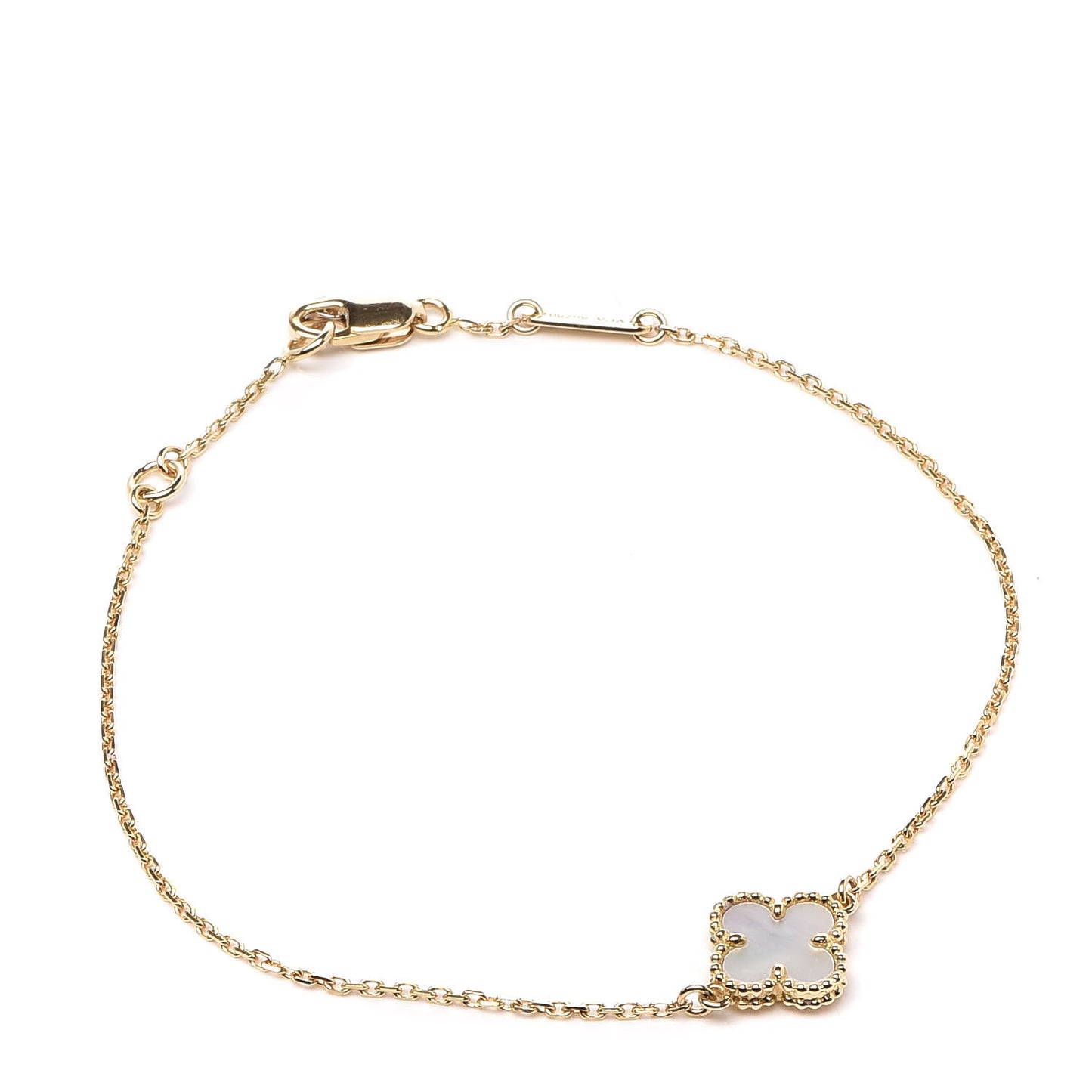 18K Yellow Gold Mother of Pearl Sweet Alhambra Bracelet