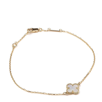Van Cleef & Arpels 18K Yellow Gold Mother of Pearl Sweet Alhambra Bracelet 1 of 6