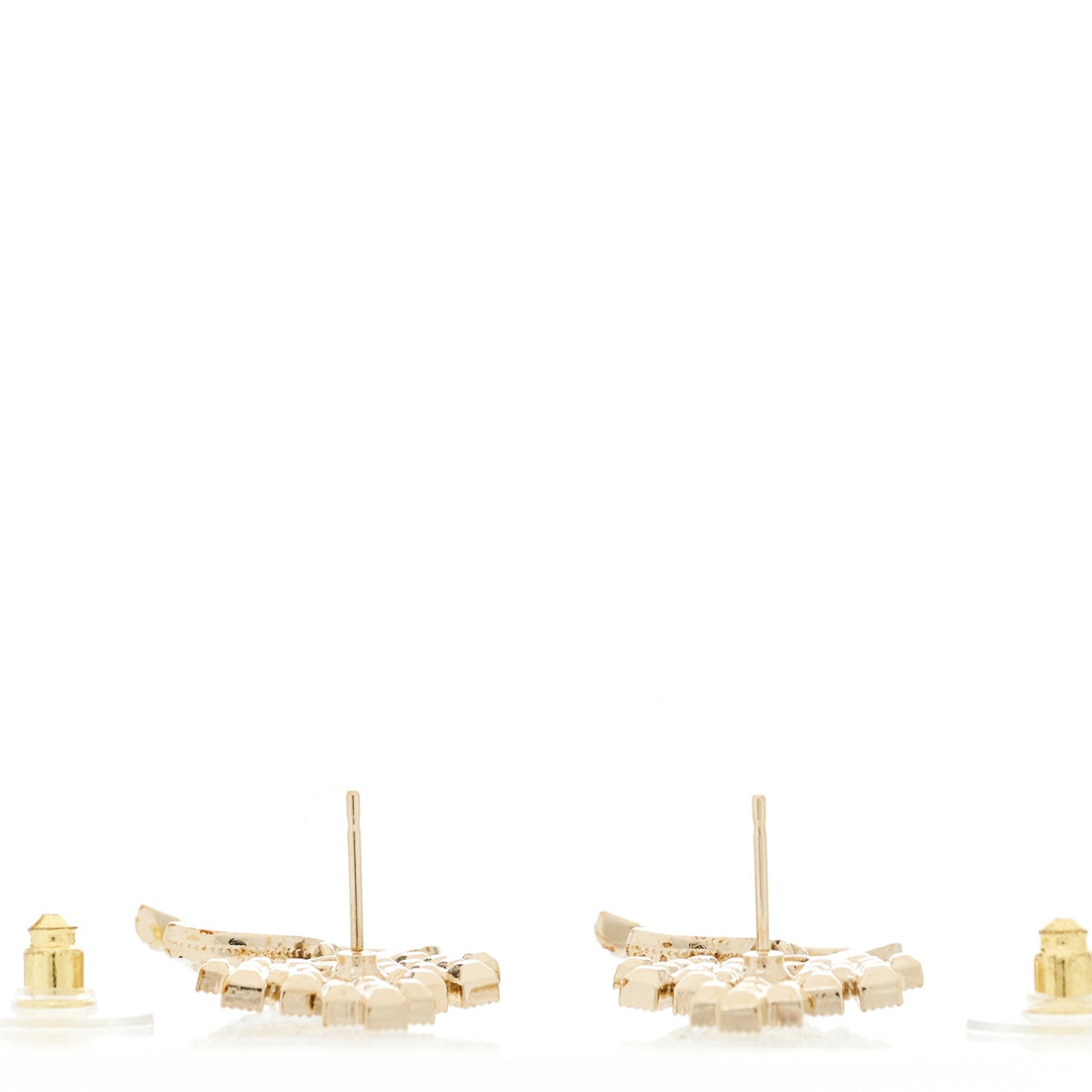 Crystal CC Crown Drop Earrings Gold
