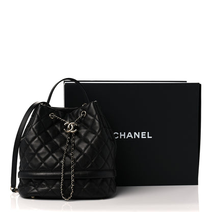 Chanel Caviar Quilted Large Rolled Up Bucket Drawstring Bag Black 10 of 10