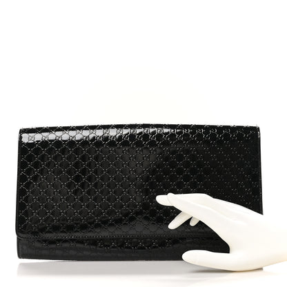 Gucci Patent Microguccissima Medium Broadway Clutch Black 2 of 8