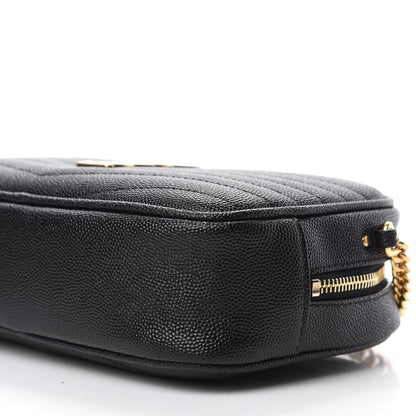 Saint Laurent Grain De Poudre Matelasse Monogram Mini Lou Camera Bag Black 7 of 11