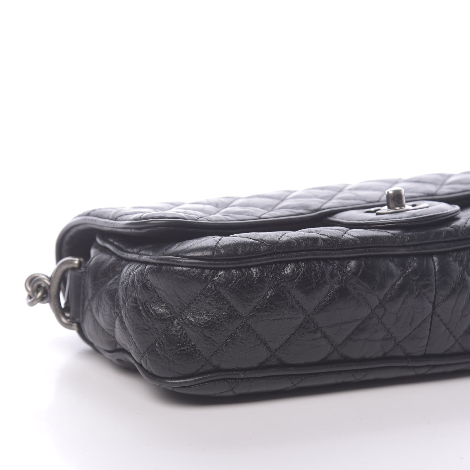 Chanel Crumpled Calfskin Quilted Small Casual Rock Flap Black 8 of 11