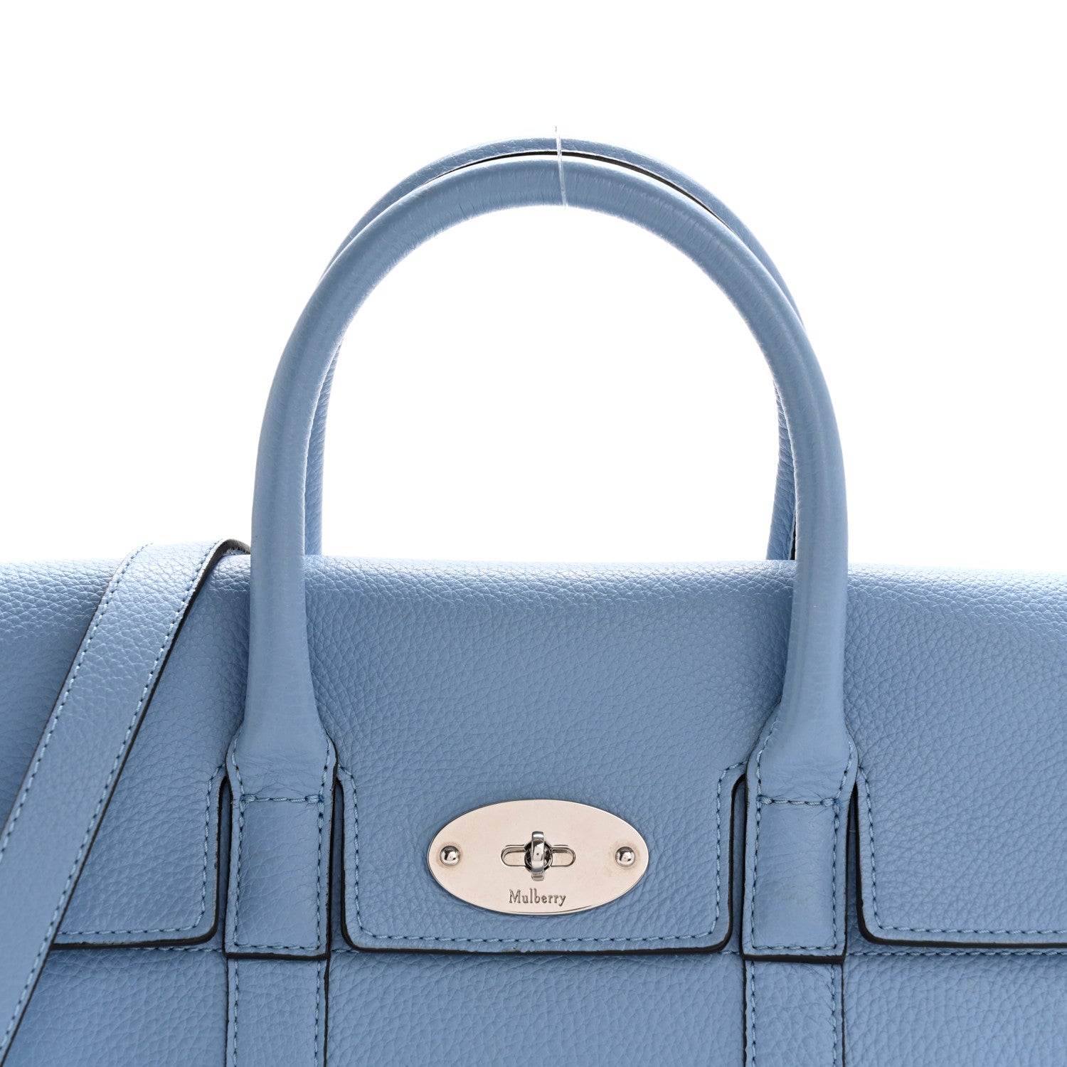 Mulberry Classic Grain Calfskin Small Bayswater Porcelain Blue 7 of 18