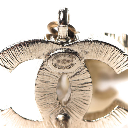 Chanel Crystal Pearl CC Drop Earrings Gold 4 of 5