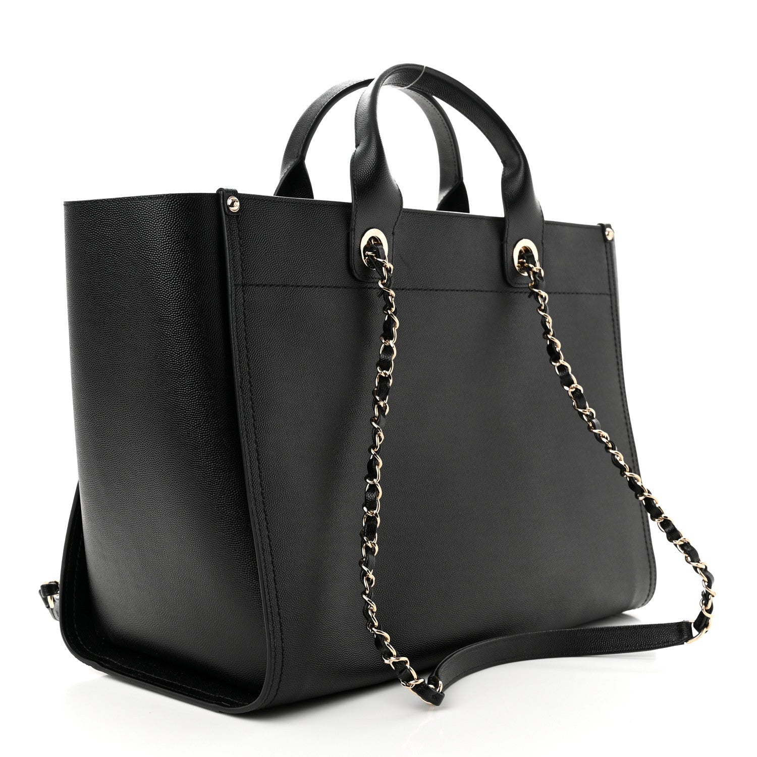 Chanel Caviar Medium Studded Deauville Tote Black 3 of 12
