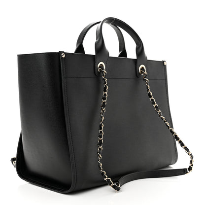 Chanel Caviar Medium Studded Deauville Tote Black 3 of 12