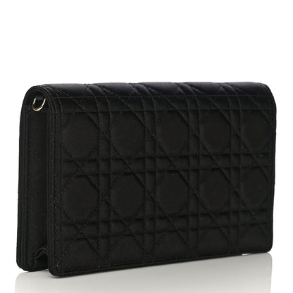 Christian Dior Satin Cannage Lady Dior Clutch Black 6 of 13