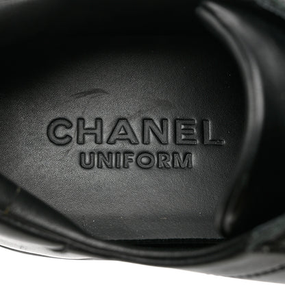 Chanel Calfskin Mens CC Cap Toe Sneakers 40 Black 7 of 12