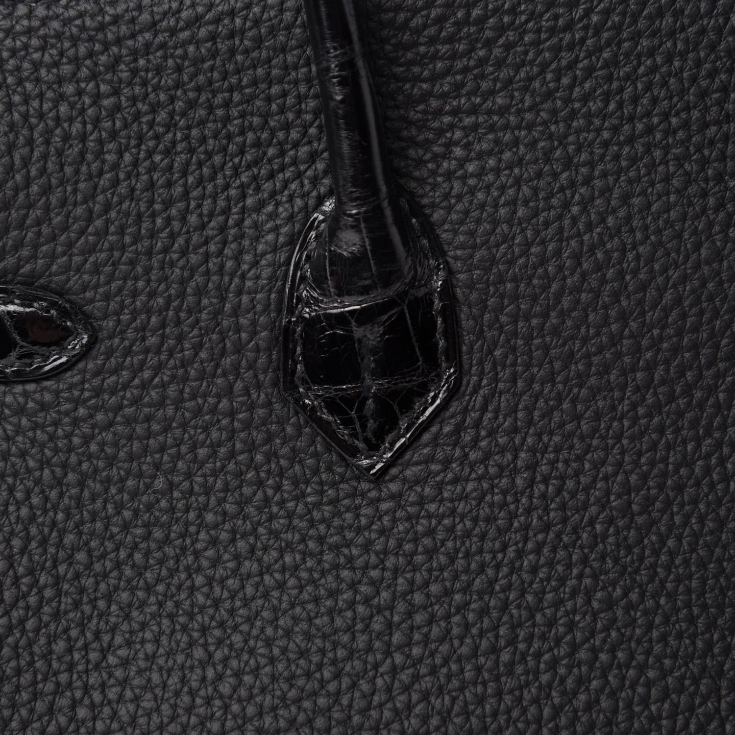 Hermes Togo Shiny Niloticus Crocodile Birkin Touch 25 Black 12 of 36