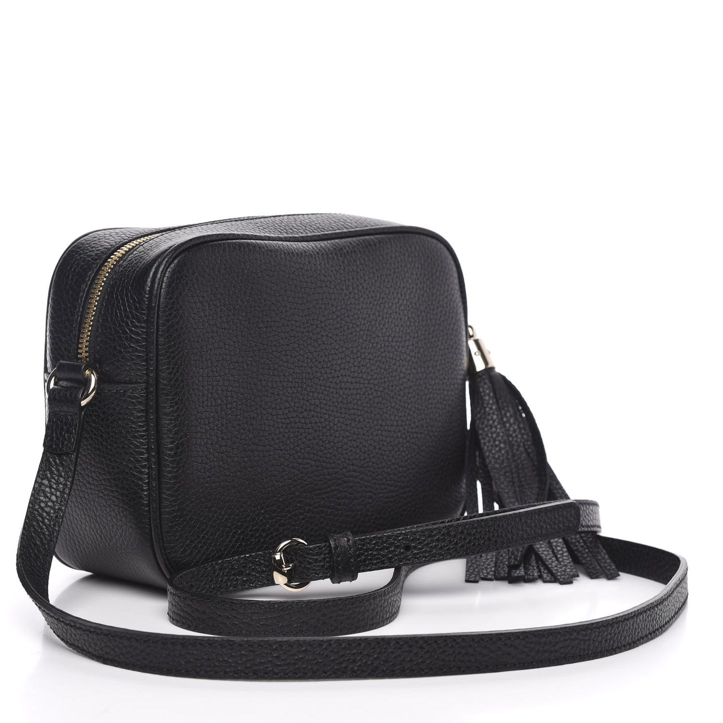 Pebbled Calfskin Small Soho Disco Bag Black