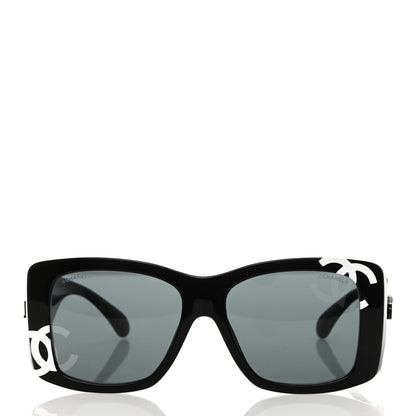 Chanel Acetate CC Logo Square Sunglasses 71472 Black 2 of 8