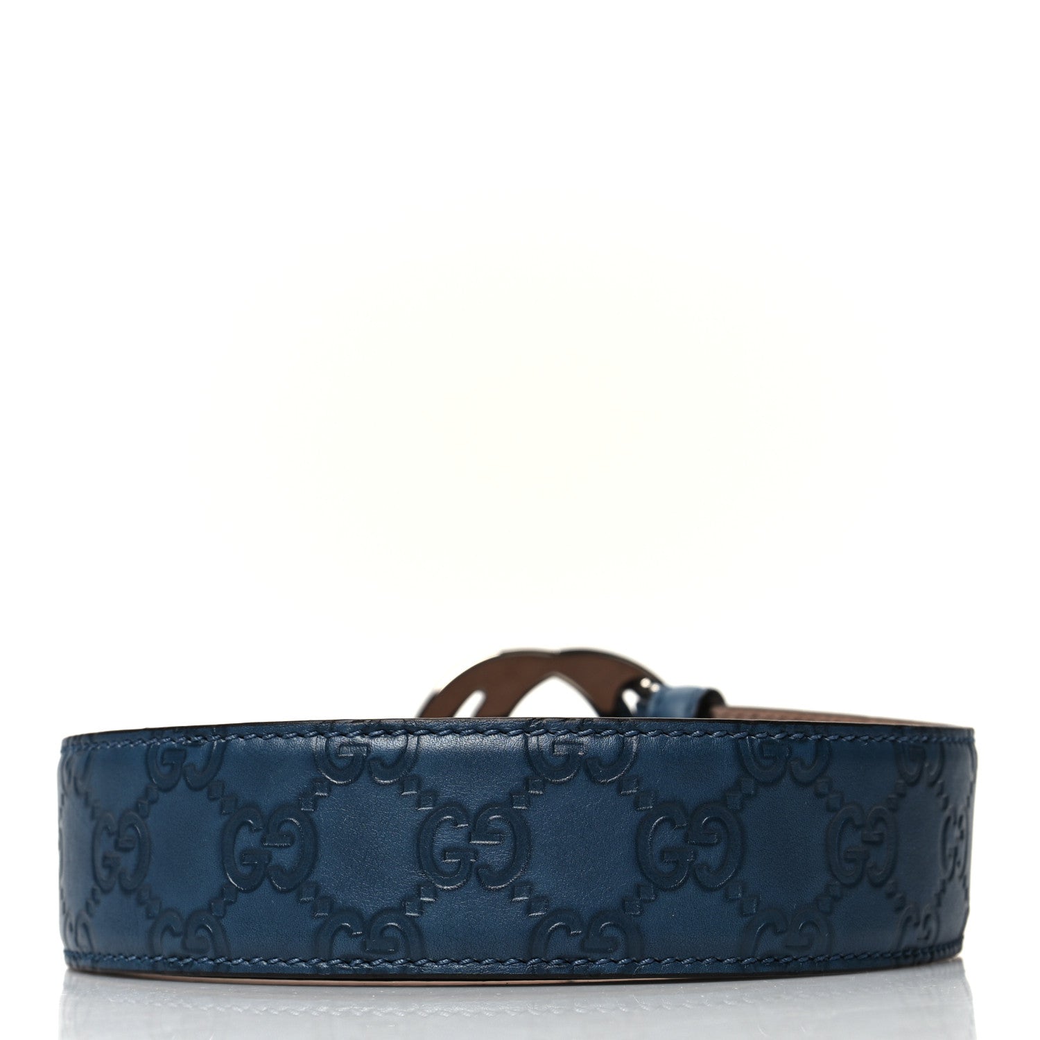 Gucci Guccissima Interlocking G Belt 80 32 Deep Cobalt 2 of 5