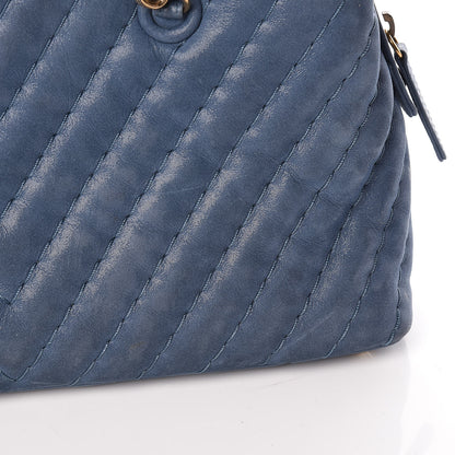 Chanel Iridescent Calfskin Chevron Quilted Surpique Tote Dark Blue 17 of 23