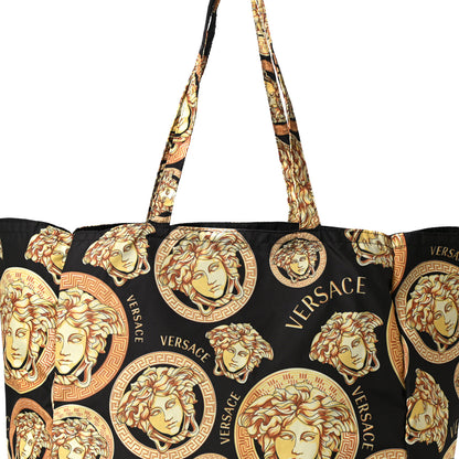 Versace Nylon Medusa Print Tote Black 7 of 12