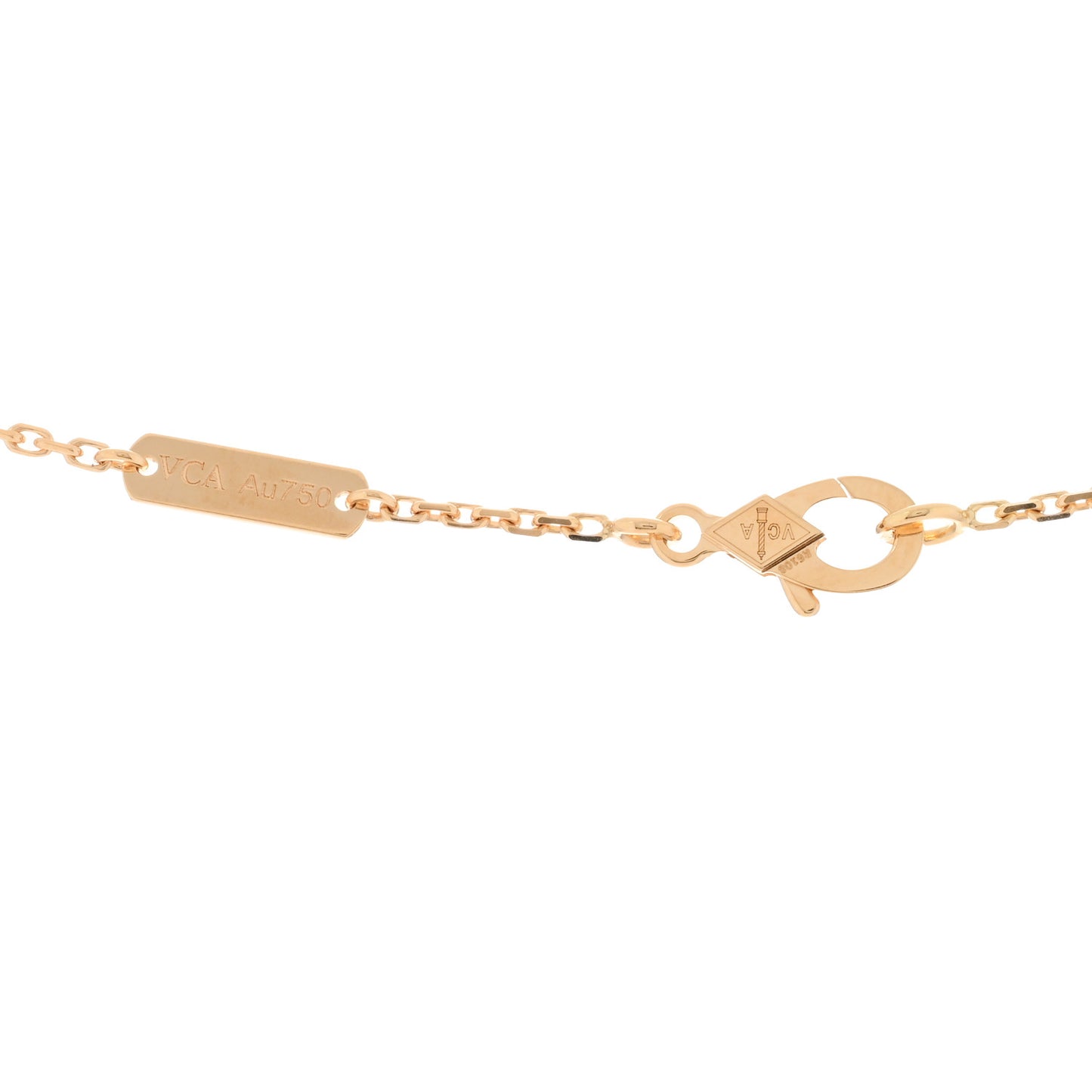 18K Yellow Gold Mother of Pearl Vintage Alhambra Pendant Necklace