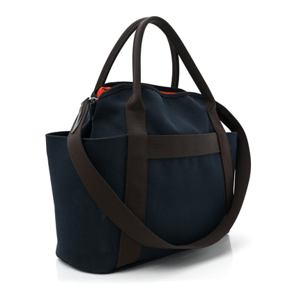 Hermes Canvas The Grooming Bag Bleu Navy Feu 3 of 12