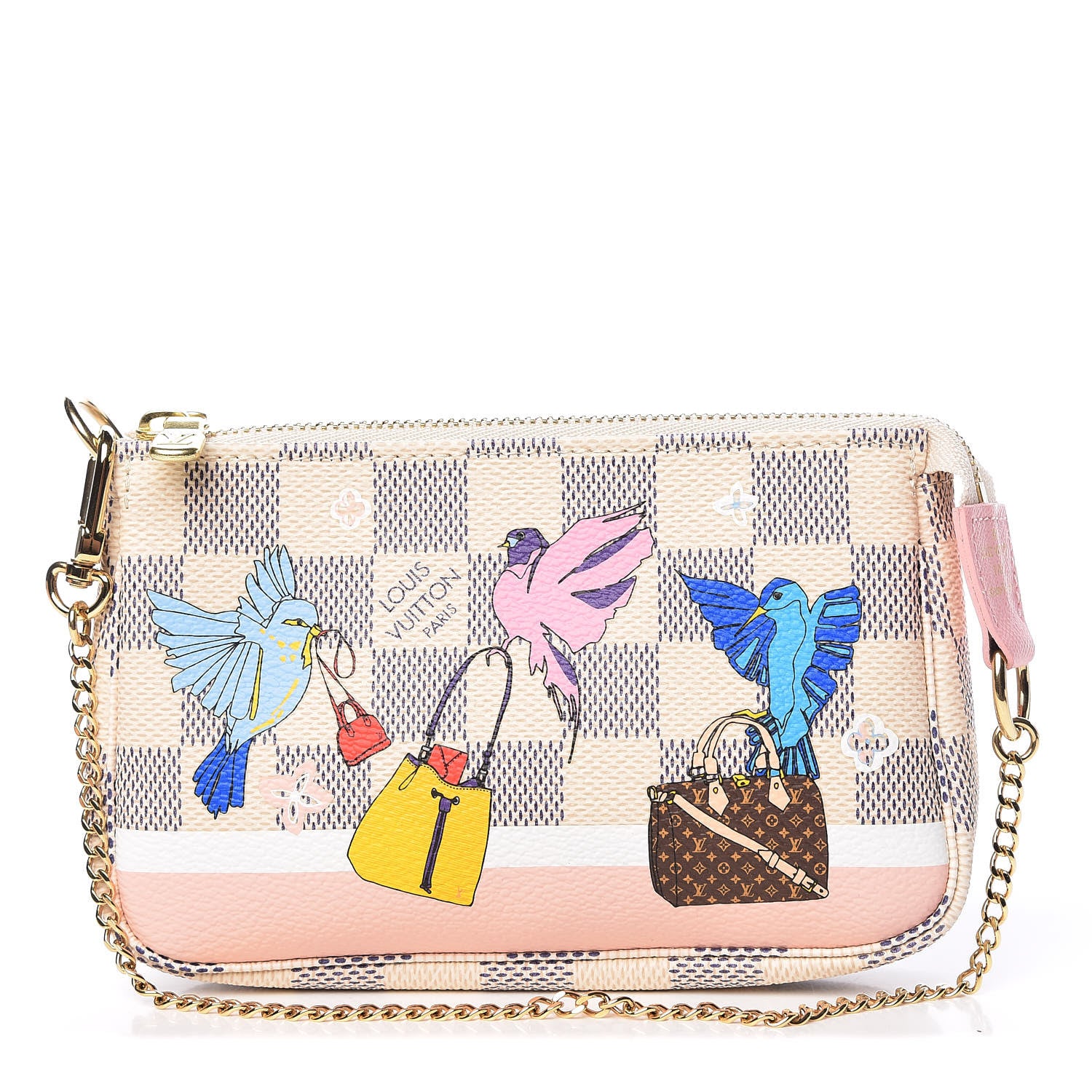 Louis Vuitton Damier Azur 2018 Christmas Animation Mini Pochette Accessories 1 of 10