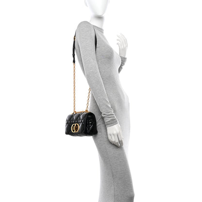 Christian Dior Calfskin Macrocannage Small Caro Bag Black 2 of 10
