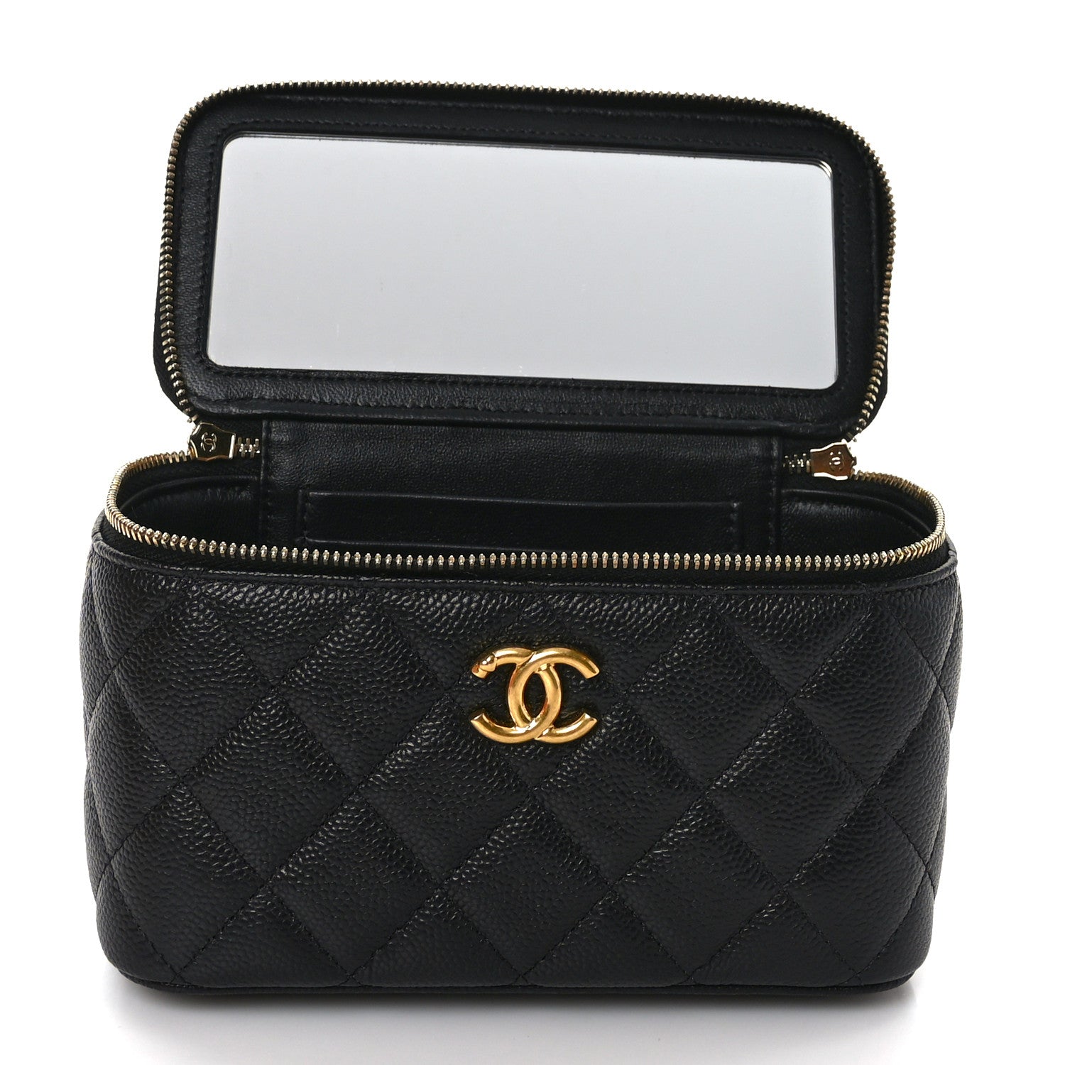 Chanel Caviar Quilted Sweetheart Vanity Case Black 5 of 10