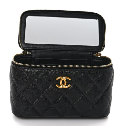 Chanel Caviar Quilted Sweetheart Vanity Case Black 5 of 10
