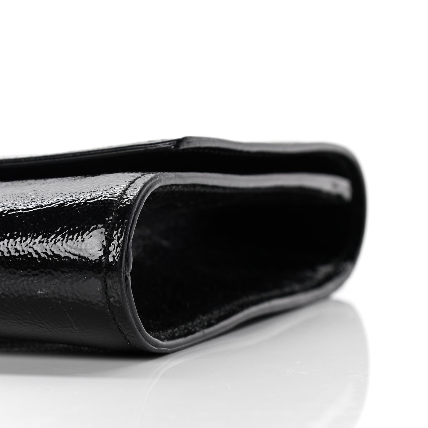 Textured Patent Monogram Large Belle De Jour Clutch Black