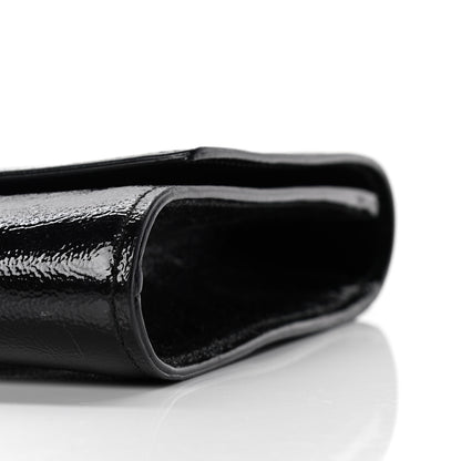 Saint Laurent Textured Patent Monogram Large Belle De Jour Clutch Black 6 of 9