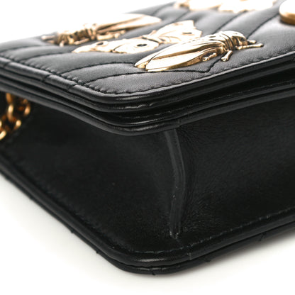 Gucci Calfskin Matelasse Mini Animal Studs GG Marmont Bag Black 8 of 12