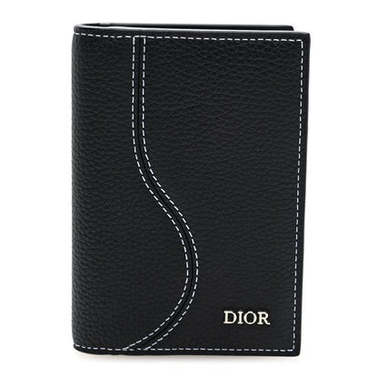 Christian Dior Grained Calfskin Bi-Fold Wallet Black 1 of 6